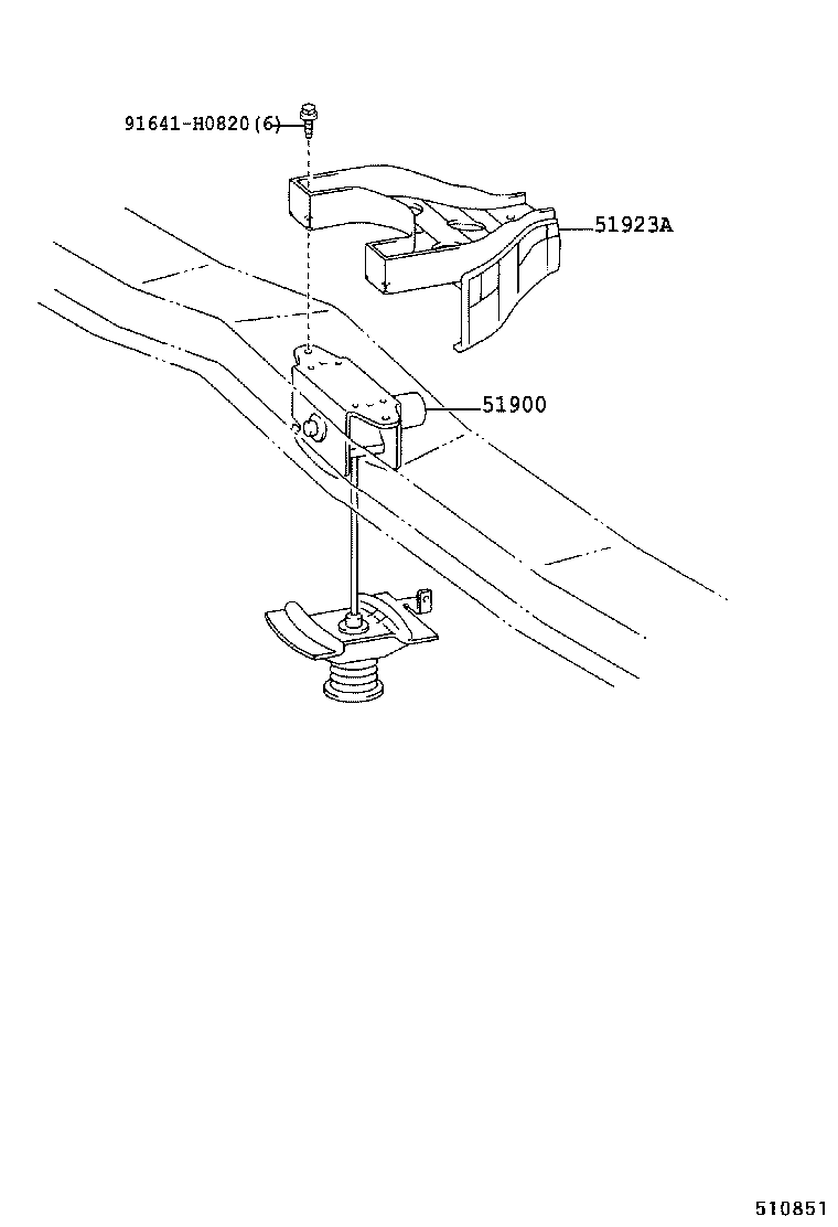 51908-60190 BRACKET SUB-ASSY, SPARE WHEEL CARRIER product image
