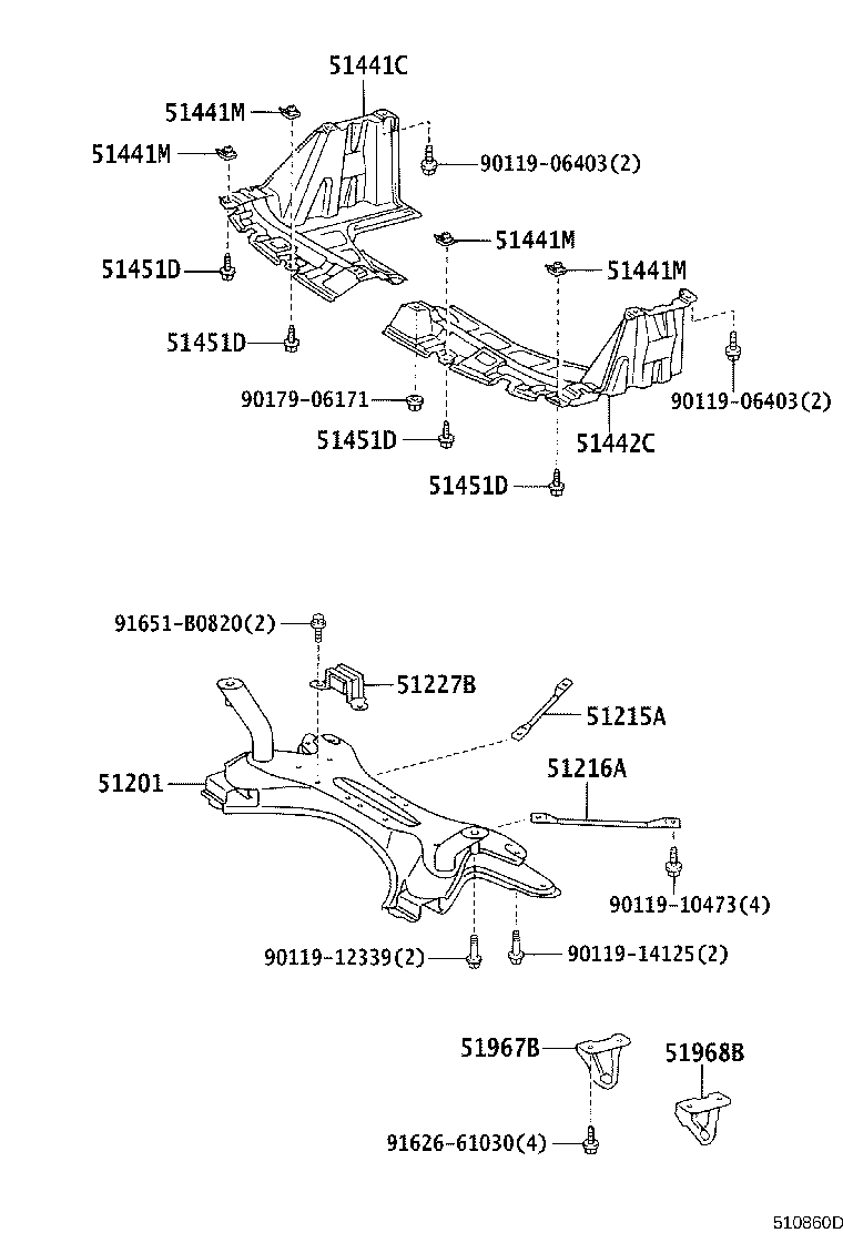 51215-52030 REINFORCEMENT, FRONT SUSPENSION MEMBER, RH product image