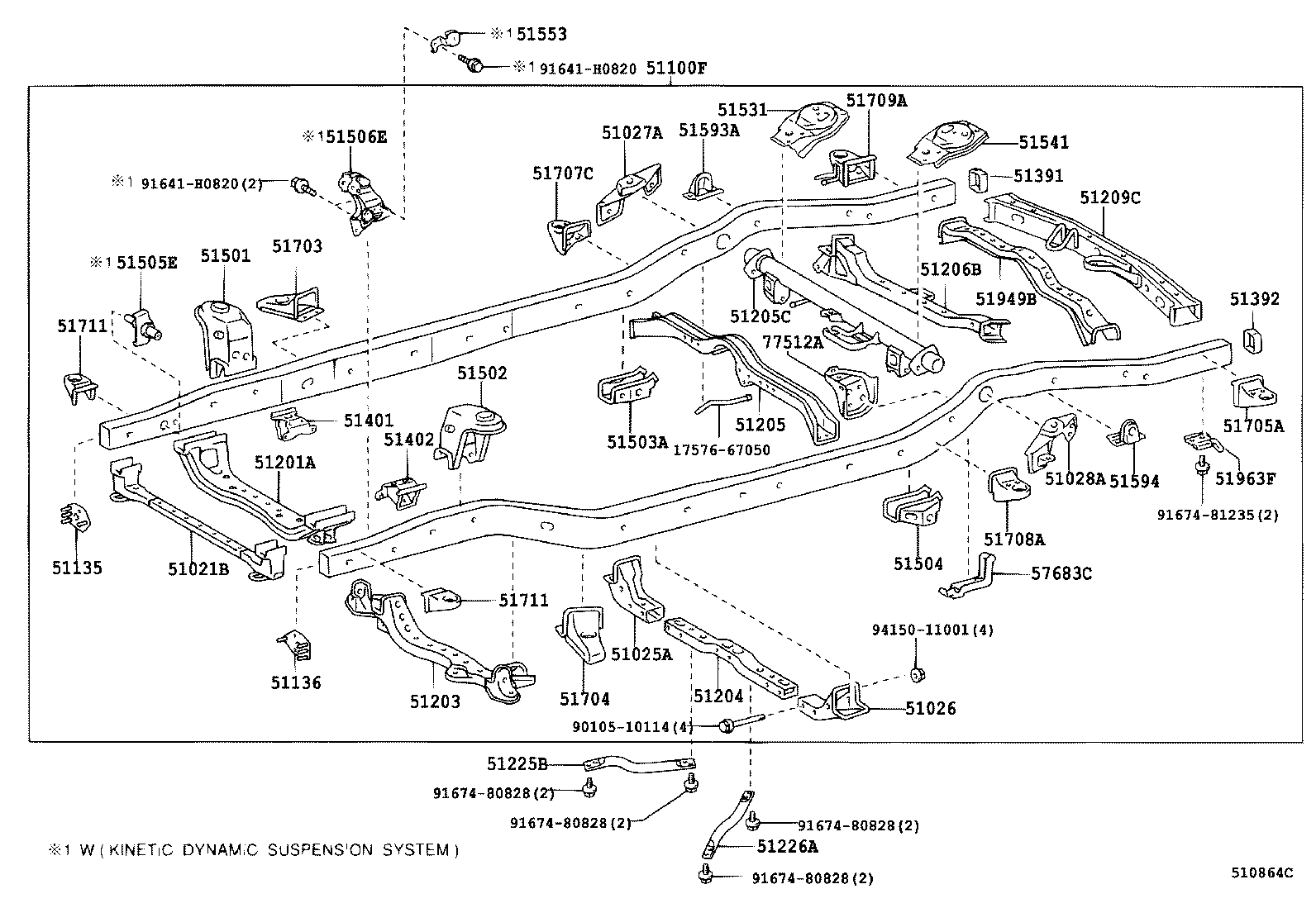 Toyota 51001-60A20 FRAME SUB-ASSY