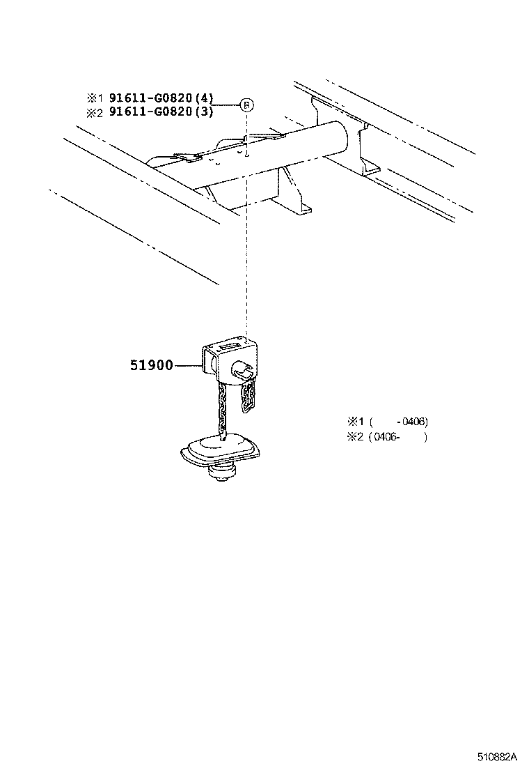 51908-37280 BRACKET SUB-ASSY, SPARE WHEEL MOUNTING product image
