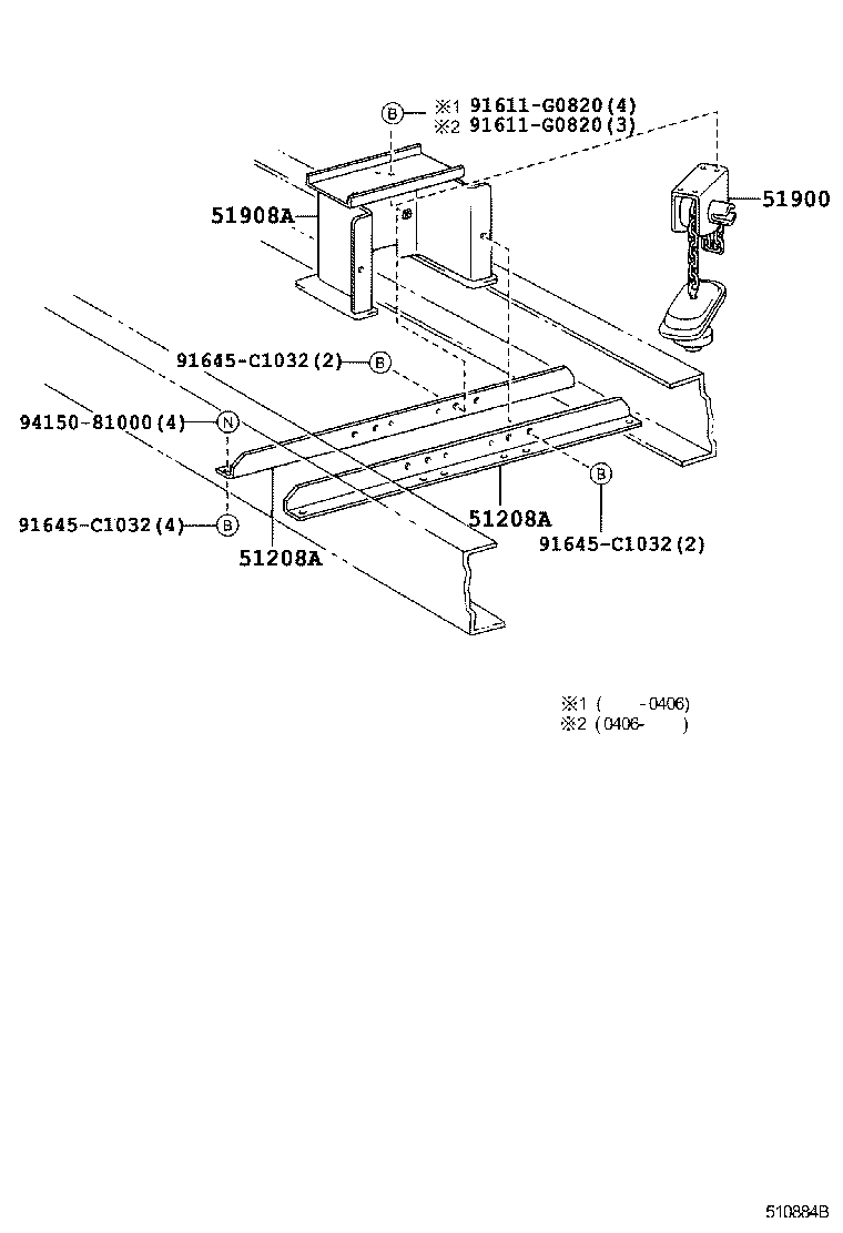 51908-37280 BRACKET SUB-ASSY, SPARE WHEEL MOUNTING product image