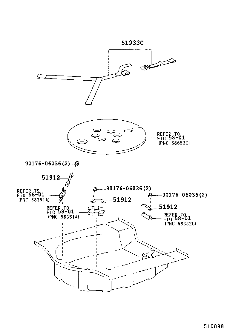 51912-40020 BRACKET, SPARE WHEEL product image