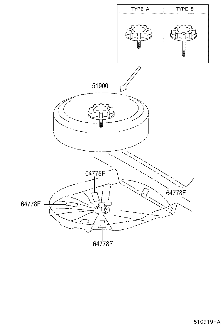 Toyota 51931-52020 CARRIER ASSY, SPARE WHEEL