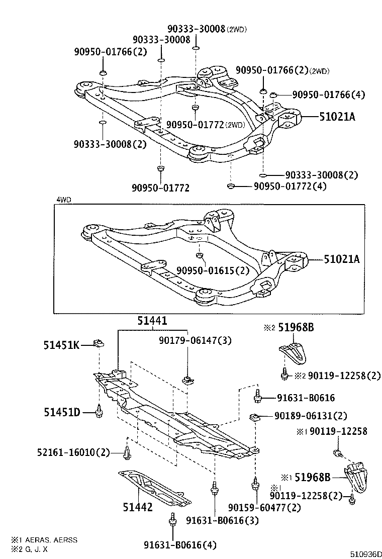 51100-28050 MEMBER SUB-ASSY, ENGINE FRONT SUPPORT product image