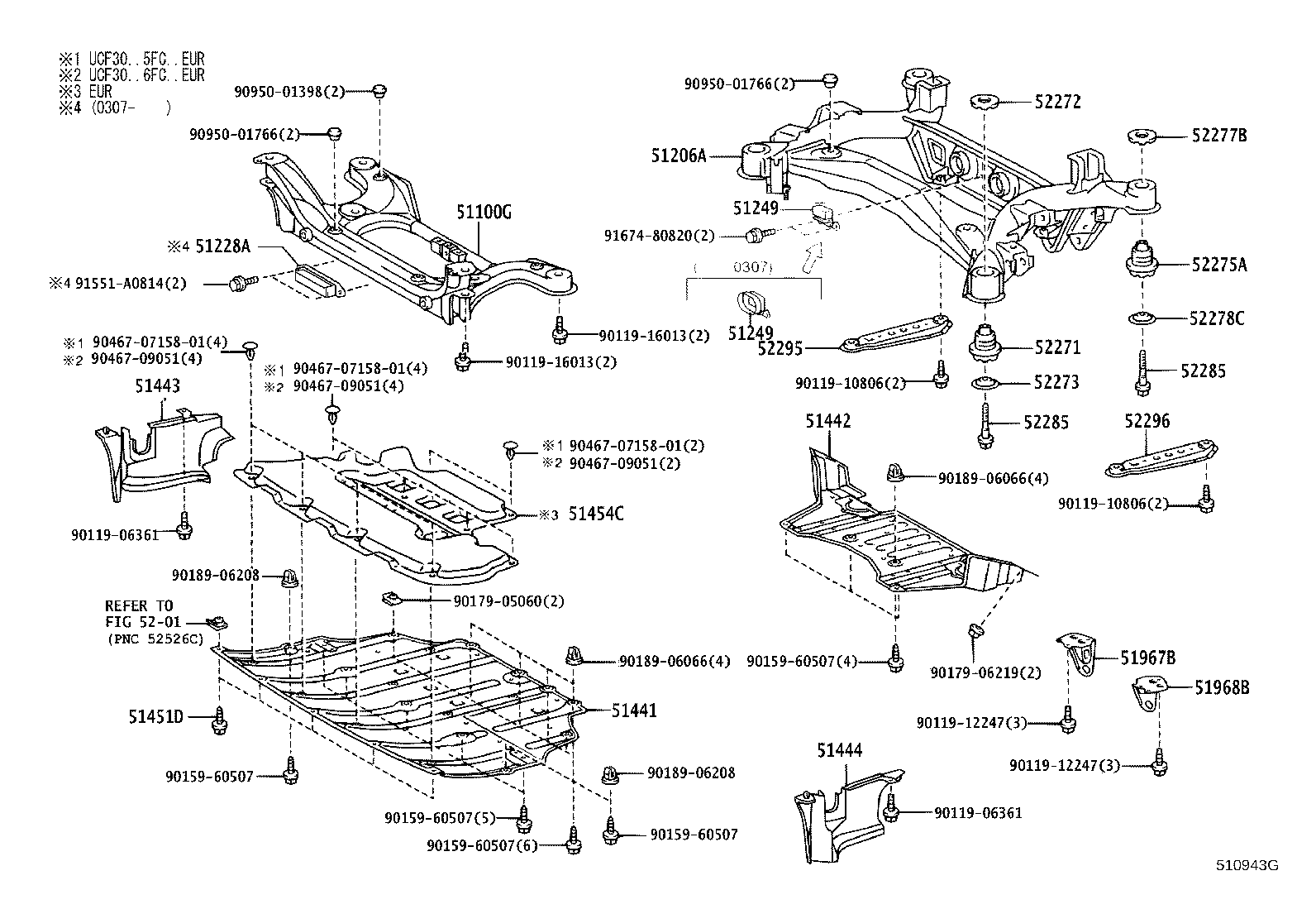 52295-50020 BRACE, REAR SUSPENSION MEMBER, RH product image