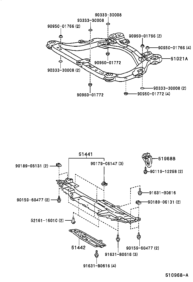 51100-28060 MEMBER SUB-ASSY, ENGINE FRONT SUPPORT product image