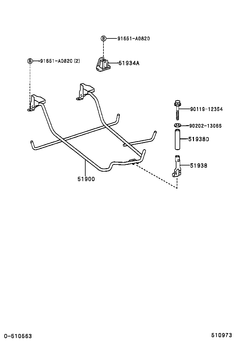 51903-28040 CARRIER ASSY, SPARE WHEEL product image