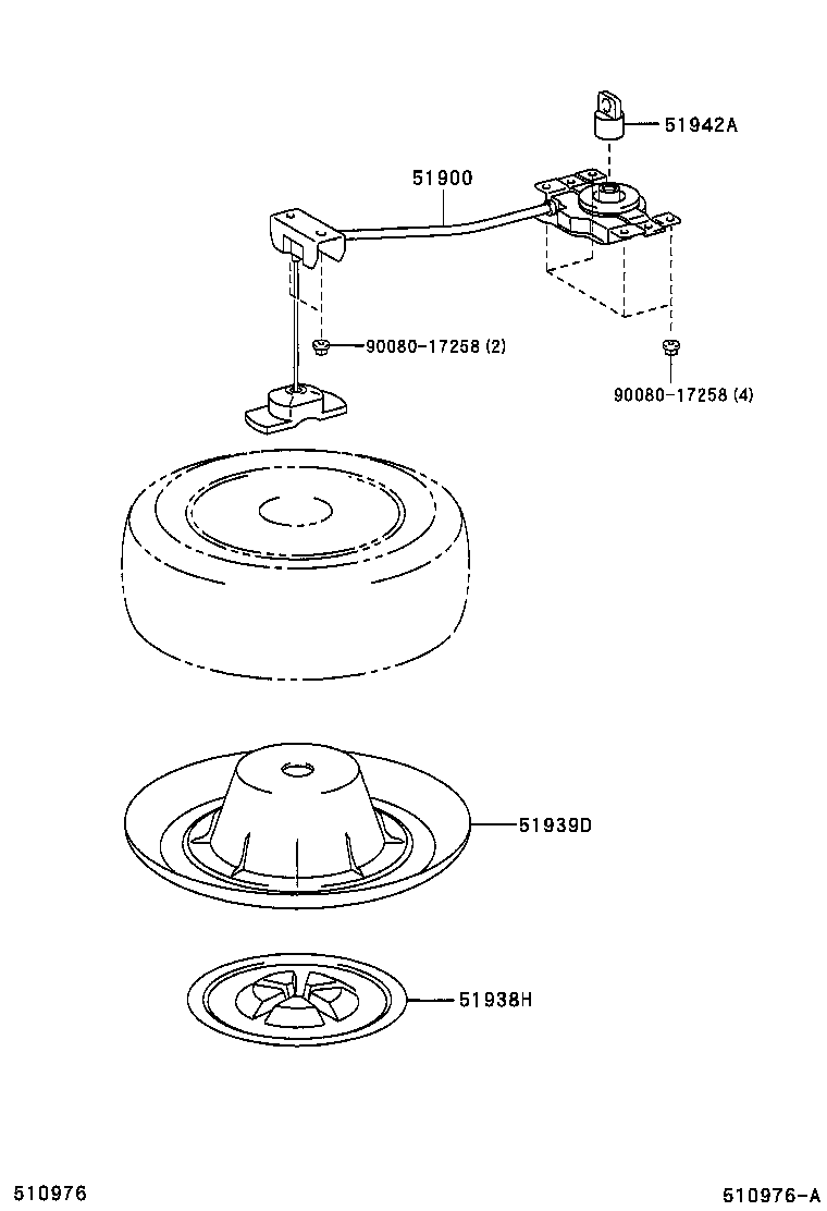 Toyota 51900-0E010 CARRIER ASSY, SPARE WHEEL