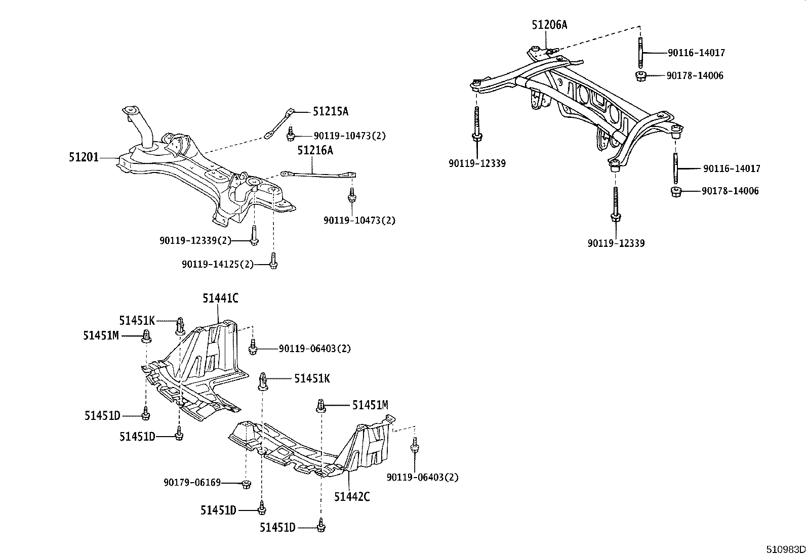 51201-52051 CROSSMEMBER SUB-ASSY, FRONT SUSPENSION product image