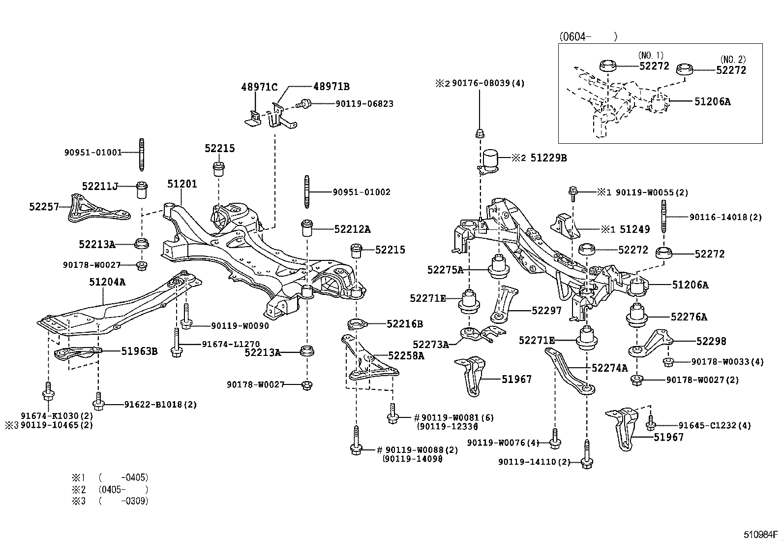 51206-21070 MEMBER SUB-ASSY, REAR SUSPENSION product image