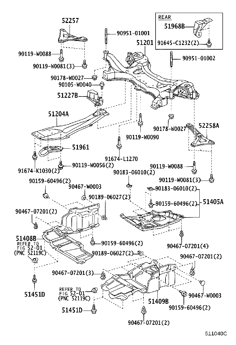 51405-0F010 COVER SUB-ASSY, ENGINE UNDER, NO.1 product image