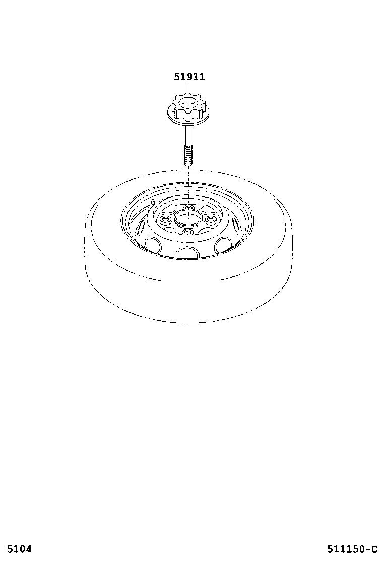 51911-B1010 BOLT ASSY, SPARE WHEEL MOUNTING product image