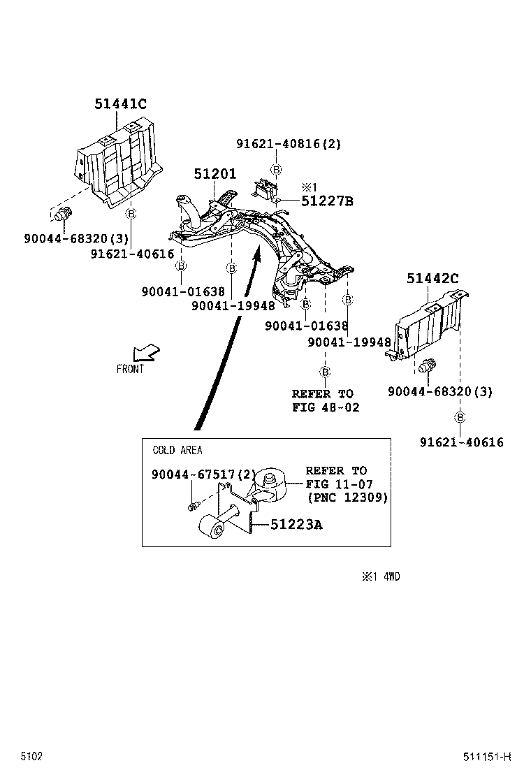 51201-B1022 CROSSMEMBER SUB-ASSY, FRONT SUSPENSION product image