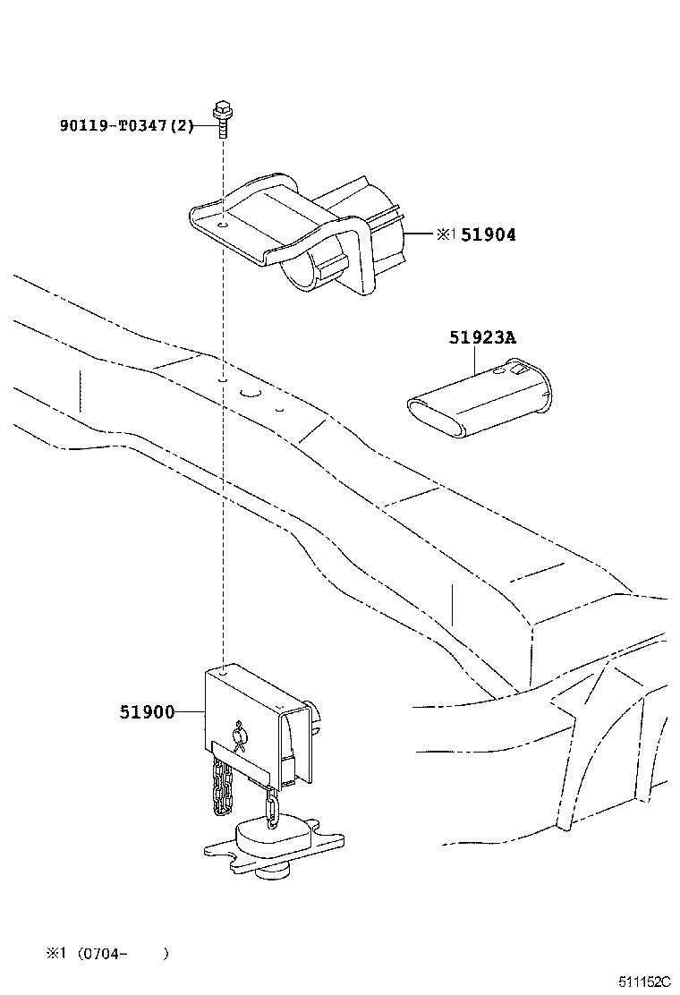 51900-0K080 CARRIER ASSY, SPARE WHEEL product image