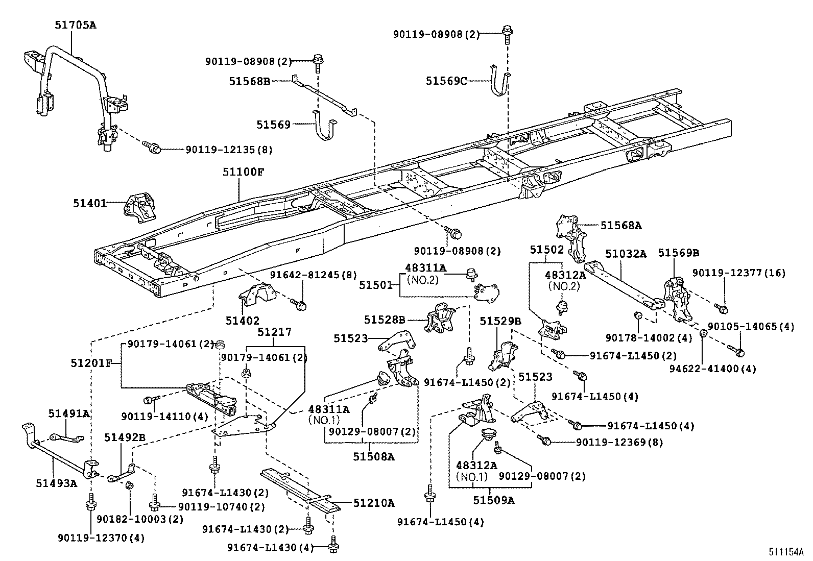 51421-37130 BRACKET SUB-ASSY, ENGINE FRONT MOUNTING, RH product image