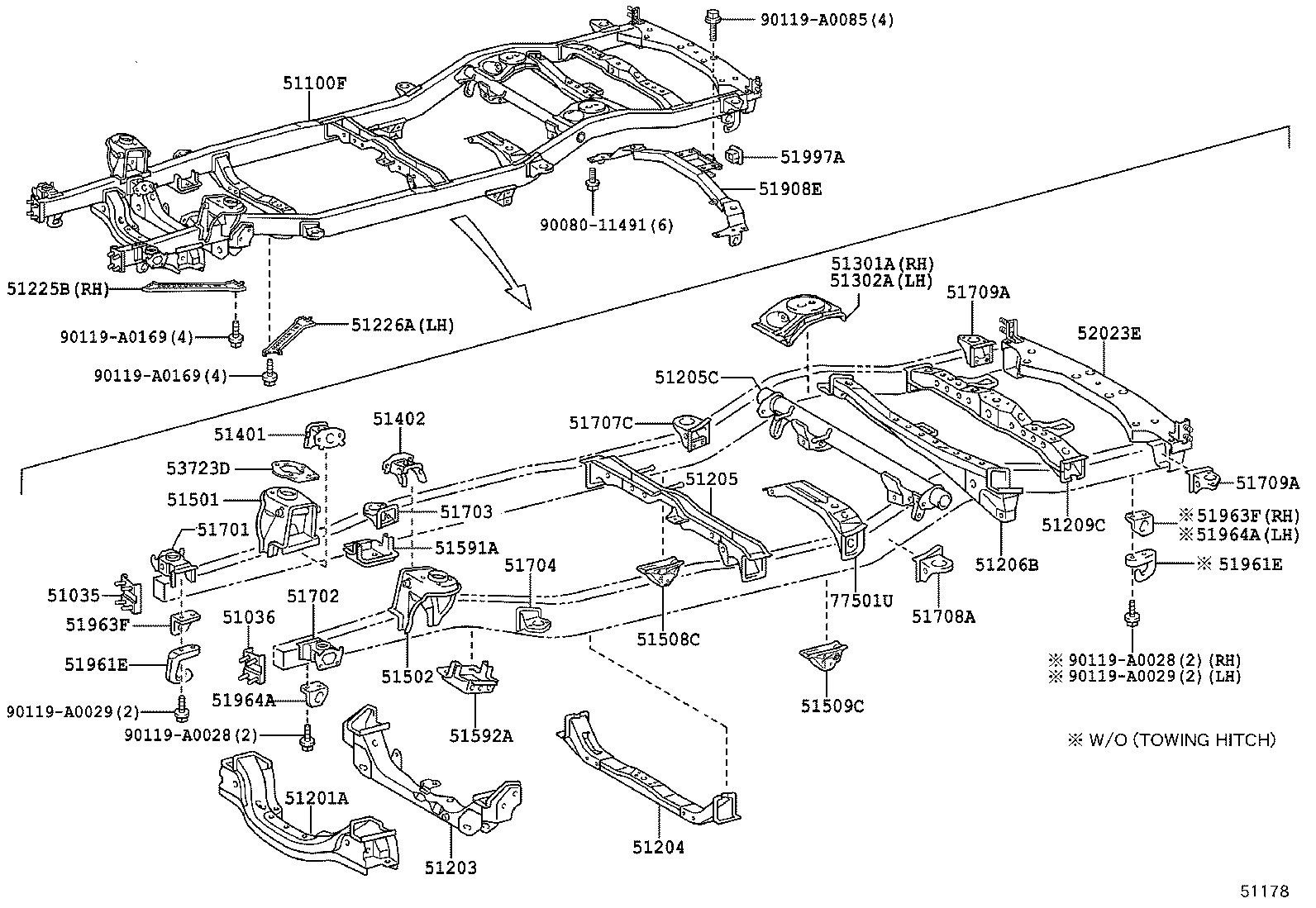 51001-0C136 FRAME SUB-ASSY product image