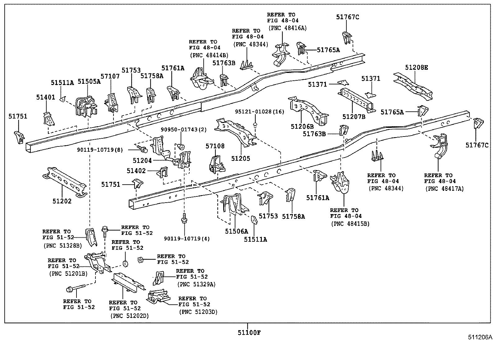 51201-36180 CROSSMEMBER SUB-ASSY, FRAME, NO.2 product image