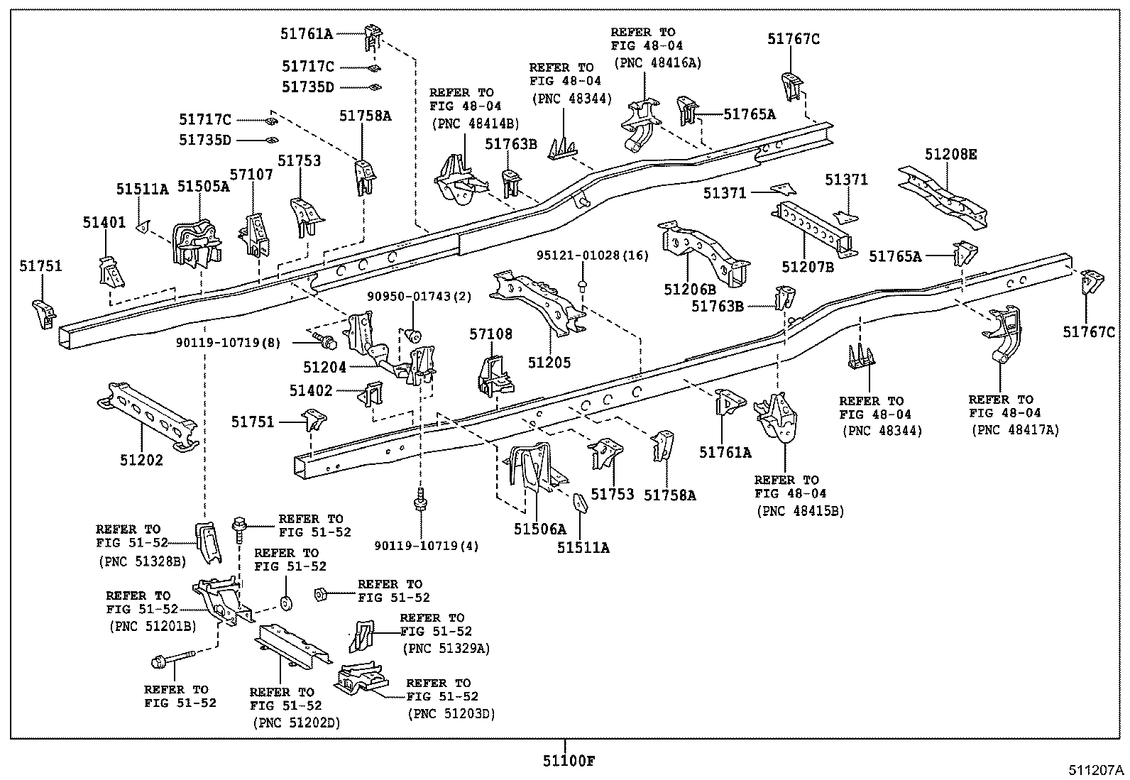 51201-36180 CROSSMEMBER SUB-ASSY, FRAME, NO.2 product image