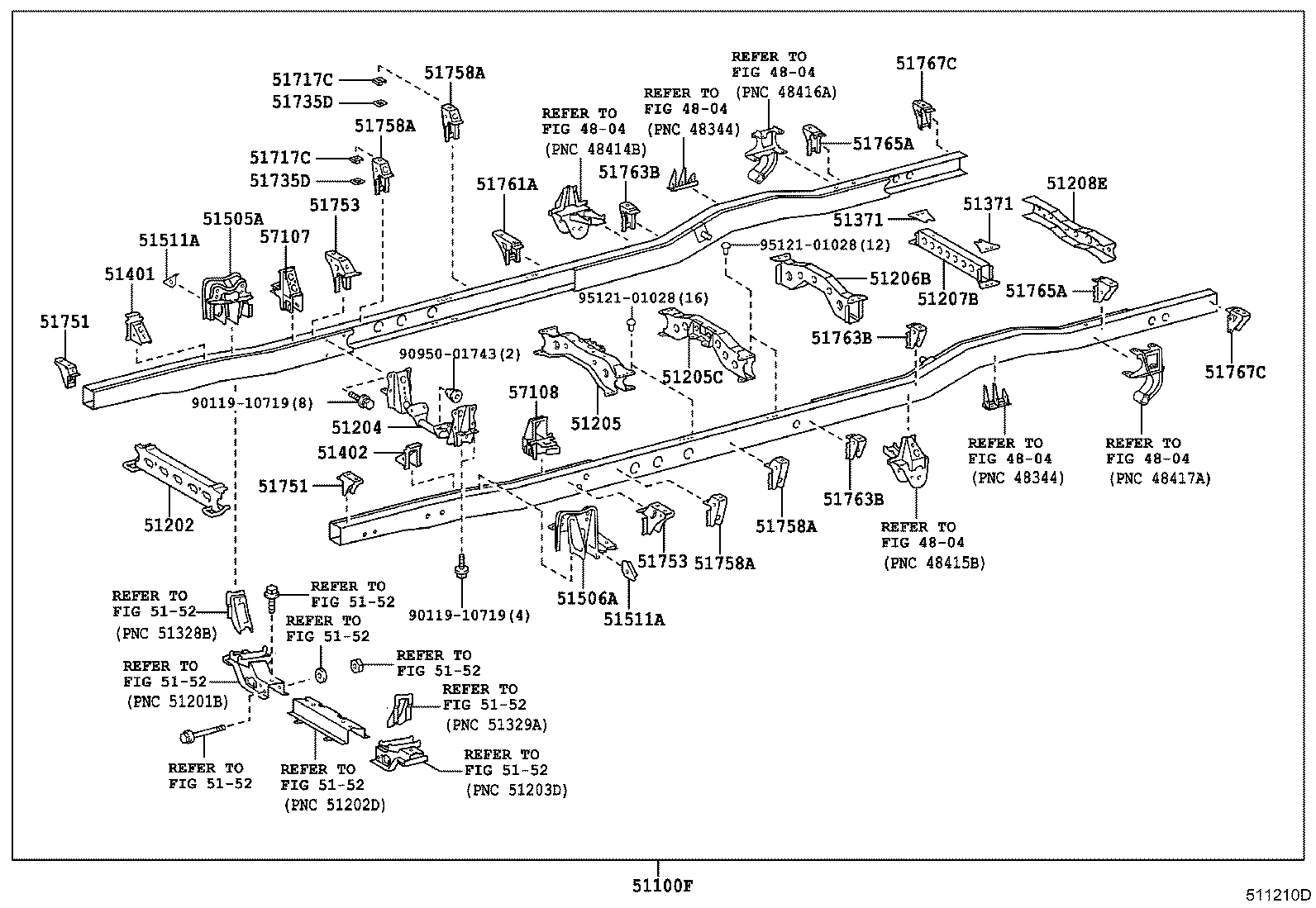 51201-36180 CROSSMEMBER SUB-ASSY, FRAME, NO.2 product image