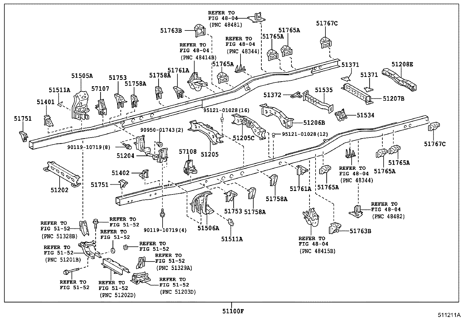 51201-36180 CROSSMEMBER SUB-ASSY, FRAME, NO.2 product image