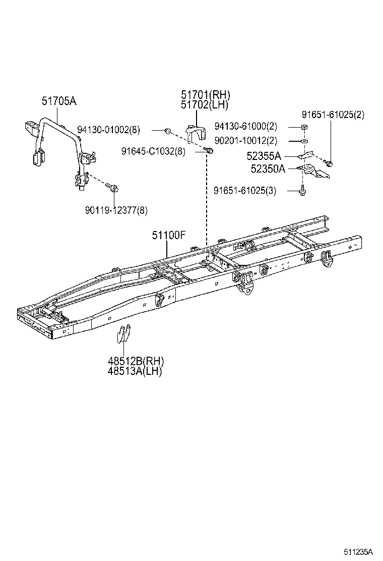 48416-37060 BRACKET, SPRING, NO.4 RH product image