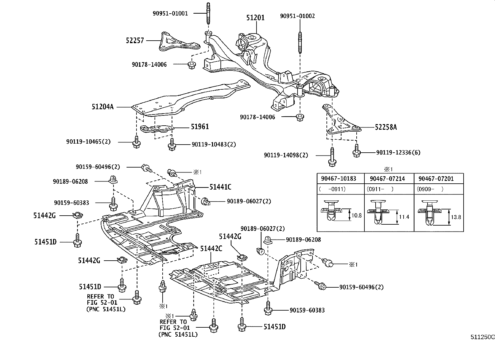 51442-44051 COVER, ENGINE UNDER, LH product image