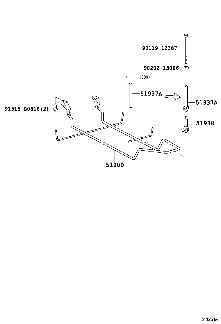 51903-44083 CARRIER ASSY, SPARE WHEEL product image
