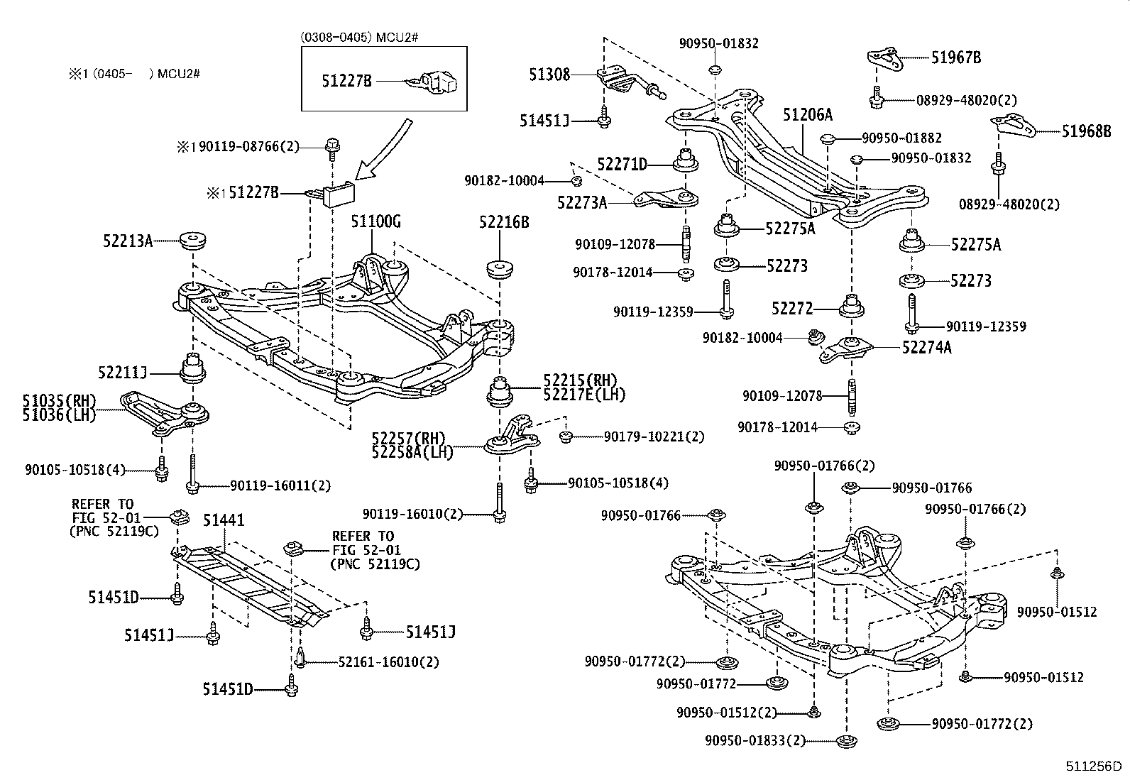 51206-48022 MEMBER SUB-ASSY, REAR SUSPENSION product image