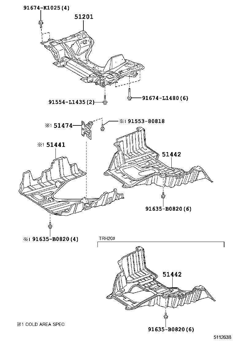 Toyota 51449-26050 COVER, ENGINE SIDE UNDER, LH