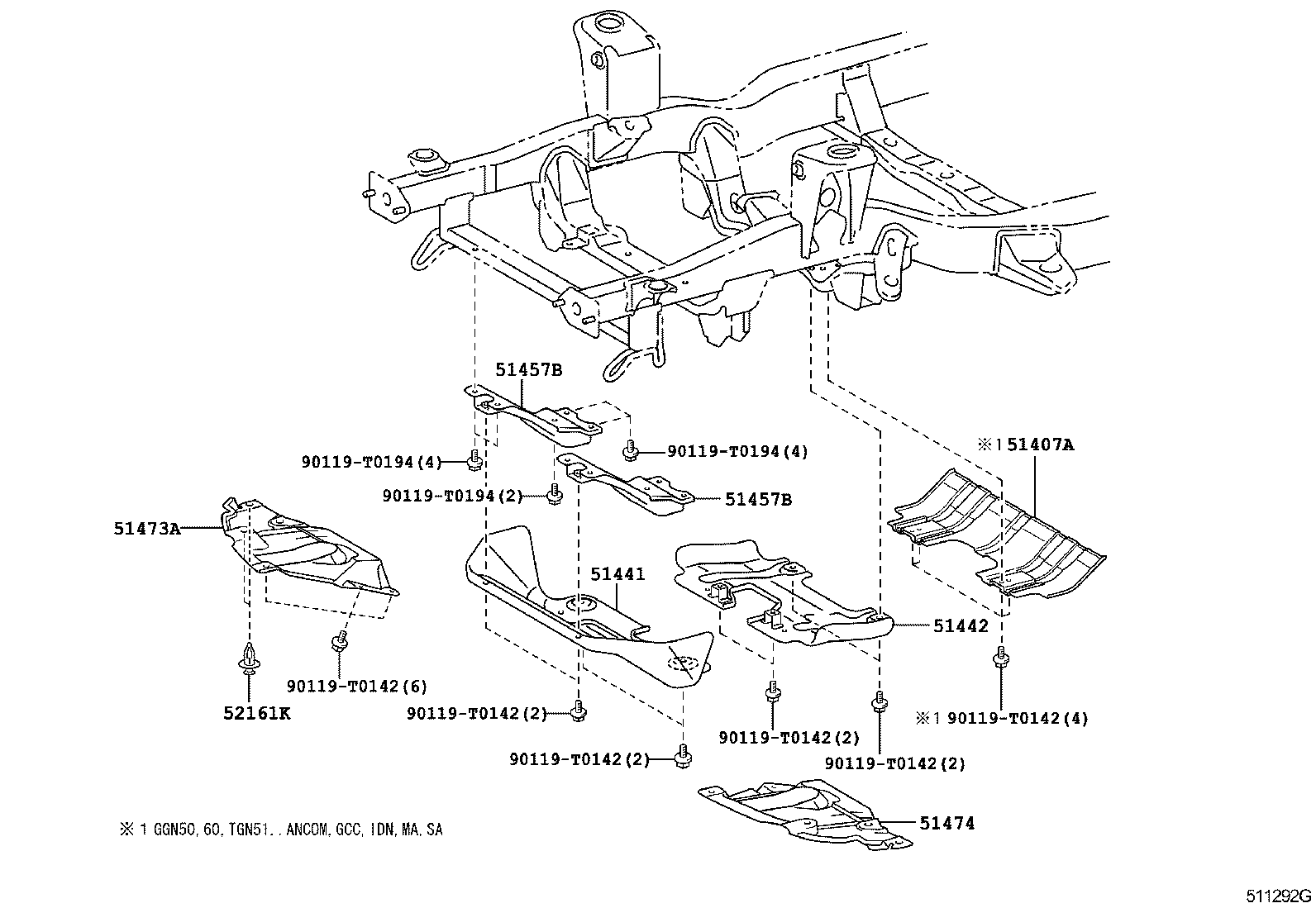 51410-0K031 COVER, ENGINE UNDER, NO.1 product image