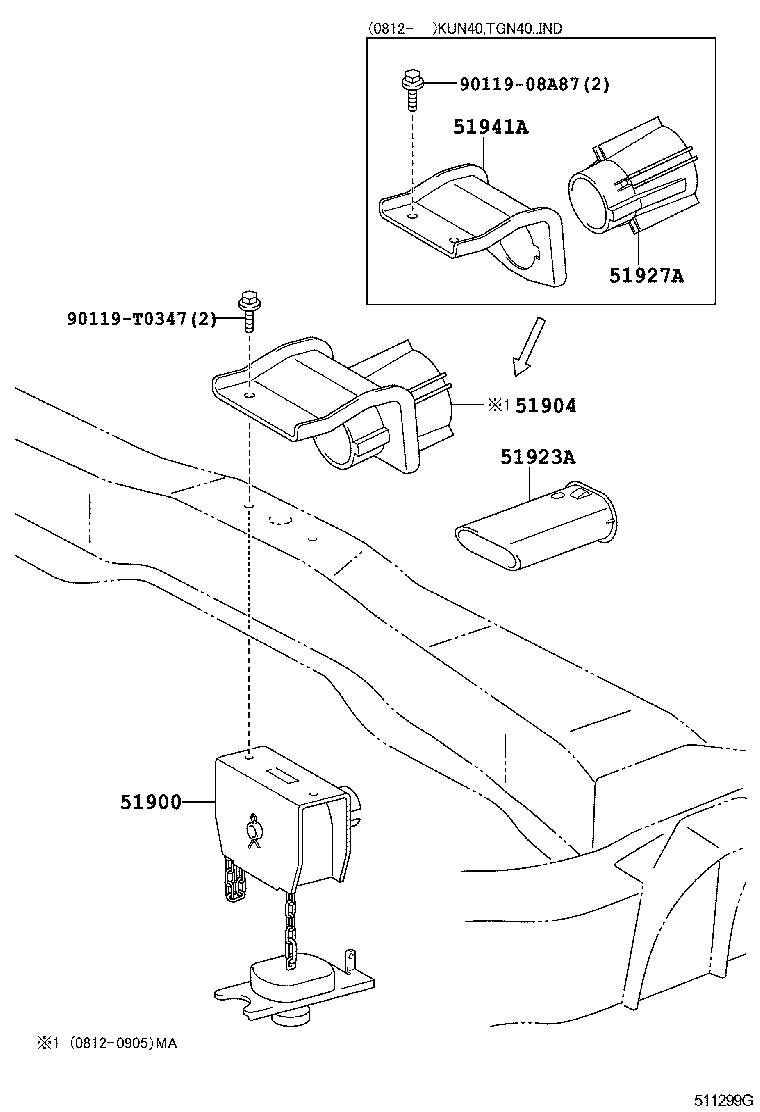 51900-0K080 CARRIER ASSY, SPARE WHEEL product image