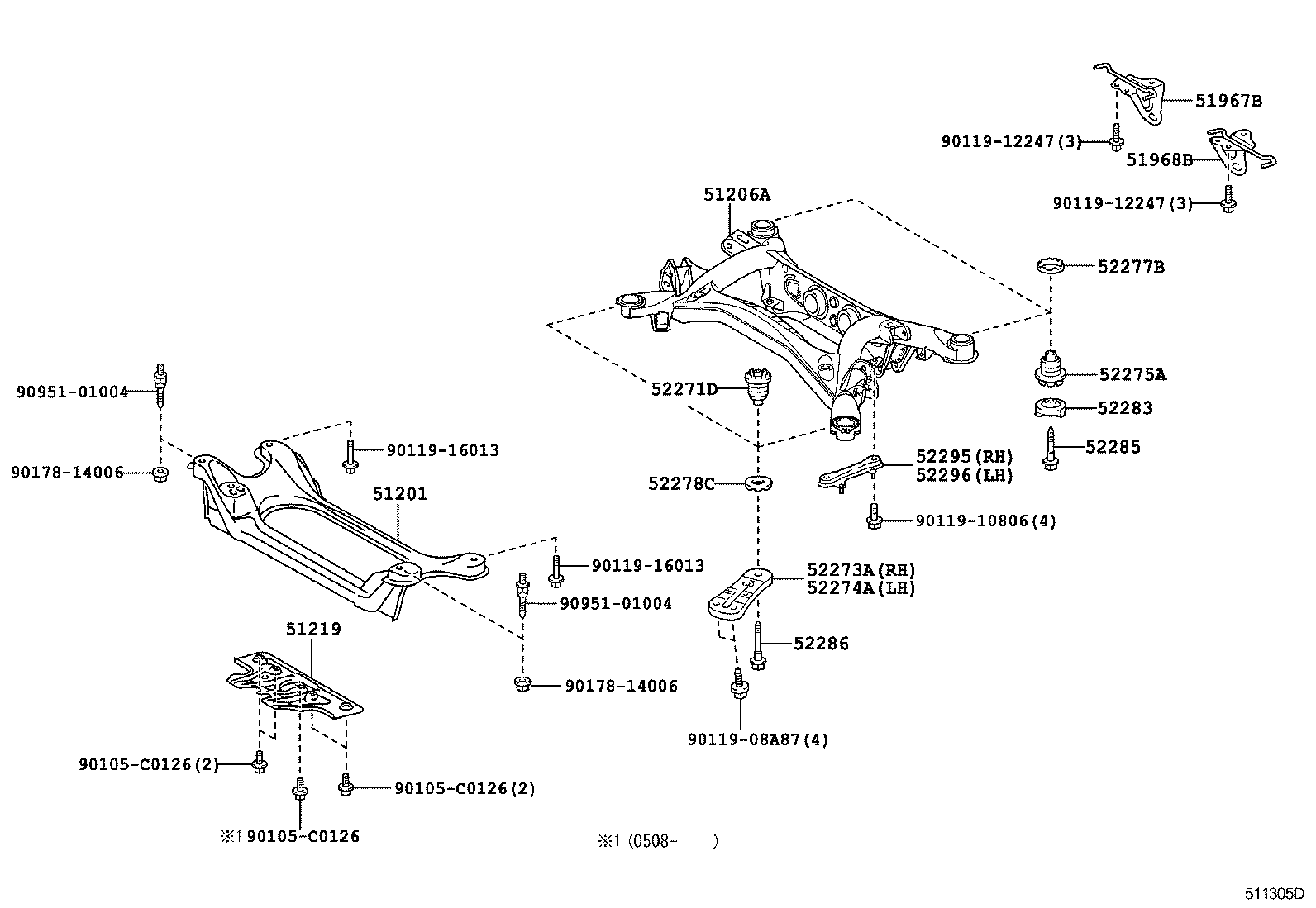 51967-0N011 HOOK, TRANSPORT, REAR RH product image