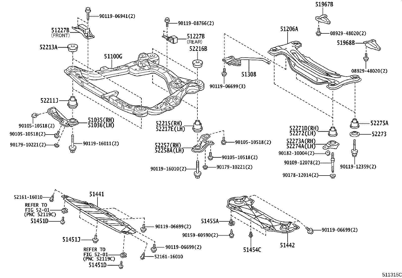 Toyota 51227-48040 DAMPER, FRONT SUSPENSION MEMBER DYNAMIC