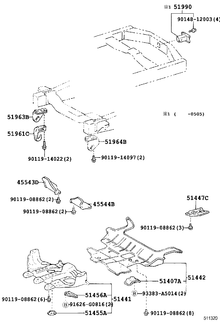 51420-60060 COVER, ENGINE UNDER, NO.2 product image
