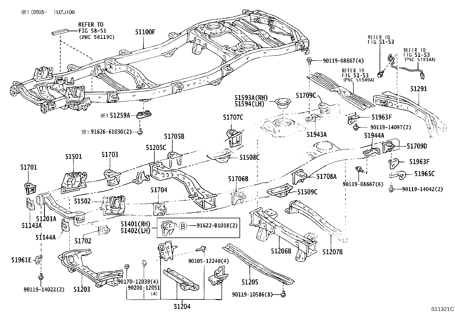 51001-6B590 FRAME SUB-ASSY product image