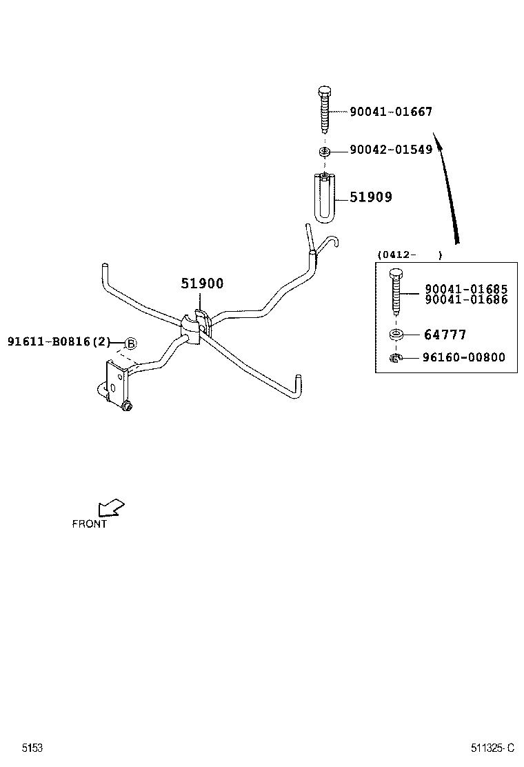 Toyota 51903-BZ060 CARRIER ASSY, SPARE WHEEL