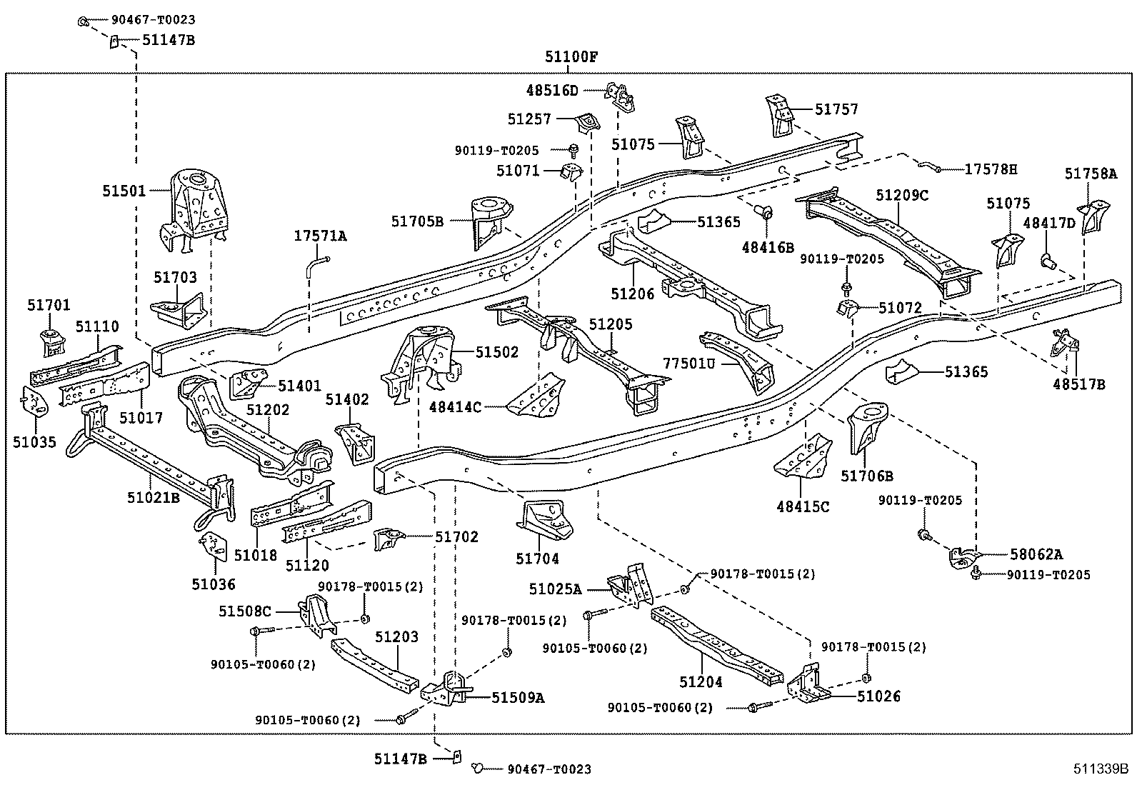 51001-0KA81 FRAME SUB-ASSY product image