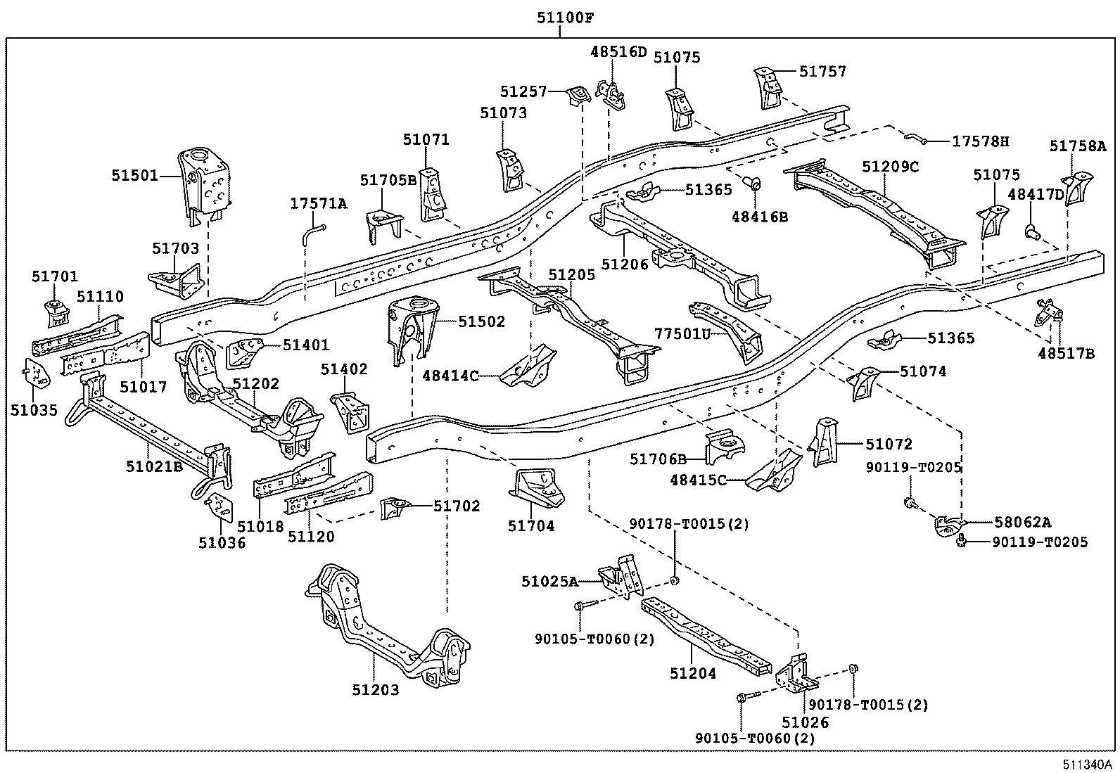 51001-0KA81 FRAME SUB-ASSY product image