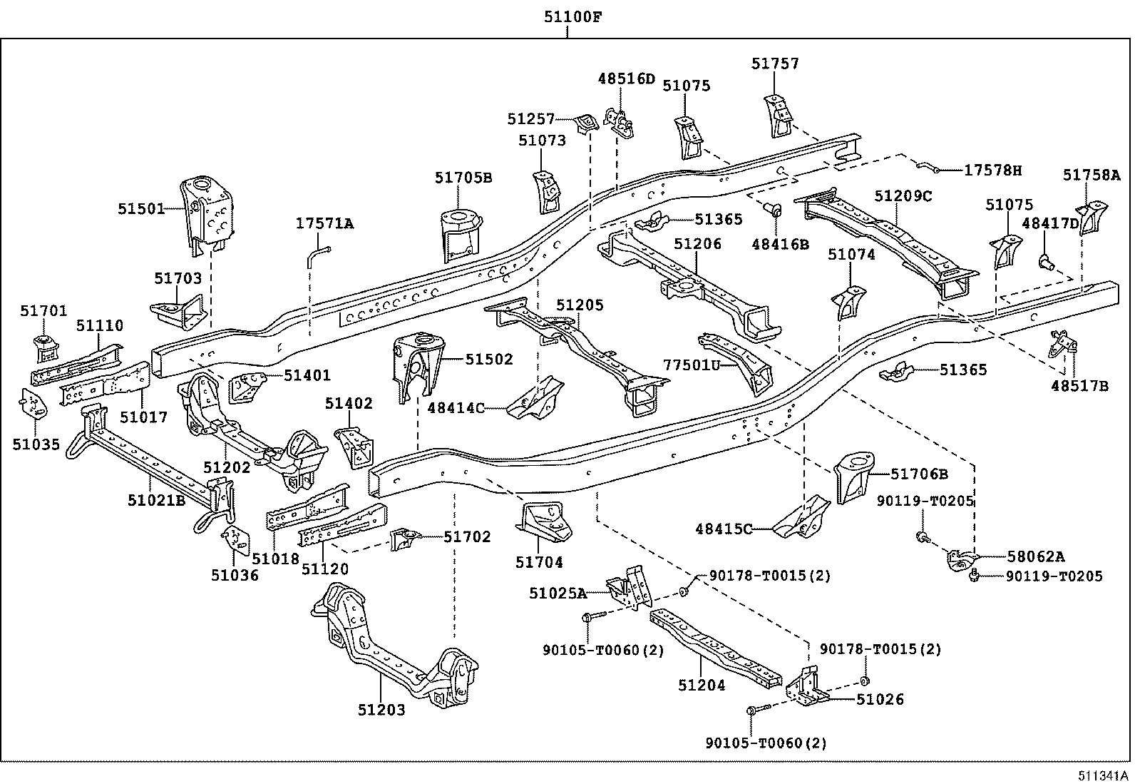 51001-0KA81 FRAME SUB-ASSY product image
