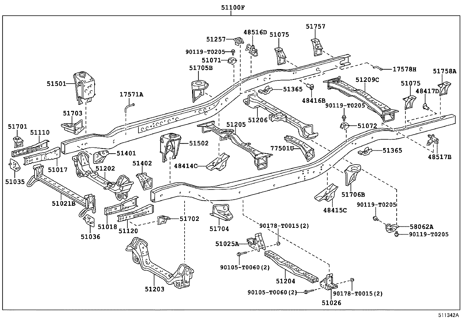51001-0KA81 FRAME SUB-ASSY product image