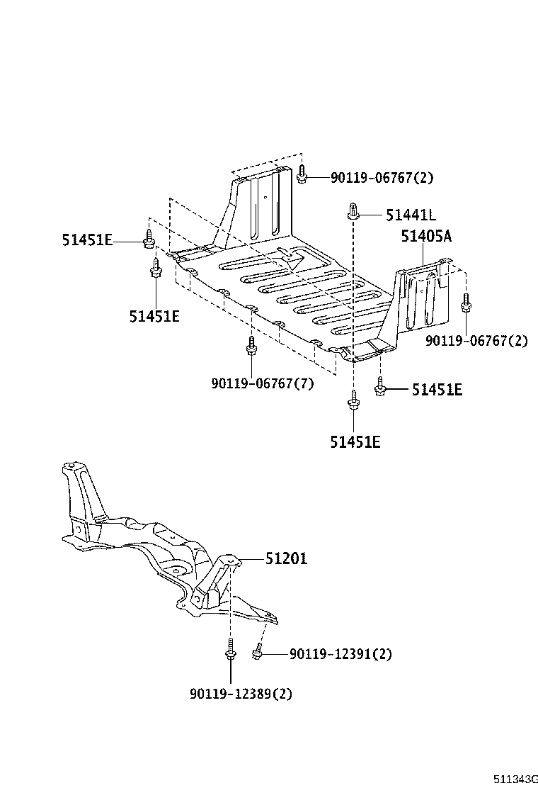 51405-52050 COVER SUB-ASSY, ENGINE UNDER, NO.1 product image