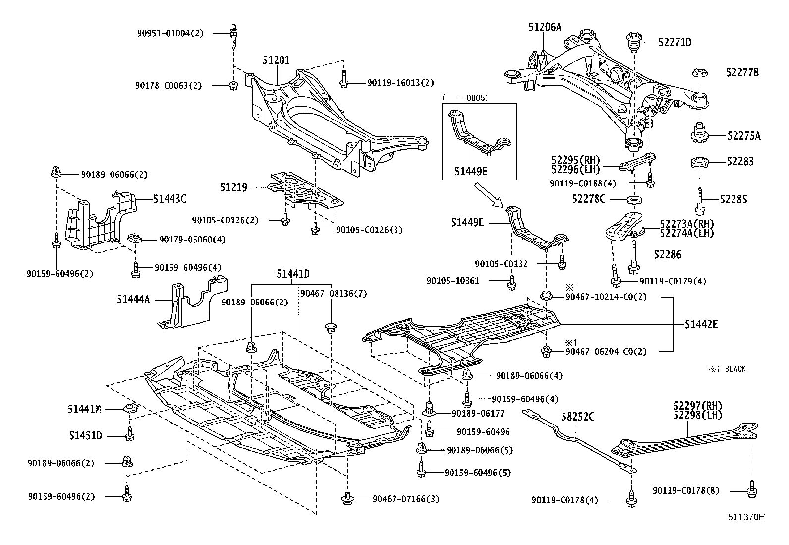 51206-0N010 MEMBER SUB-ASSY, REAR SUSPENSION product image