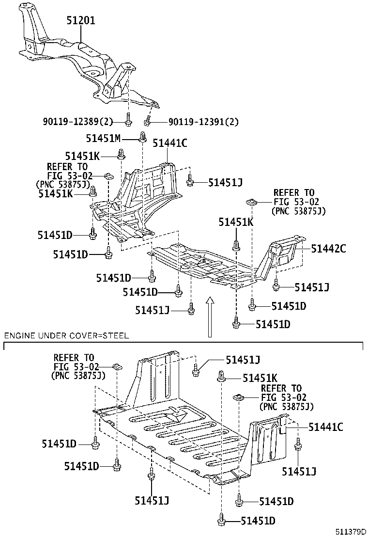 51408-52010 COVER, ENGINE UNDER, RH product image