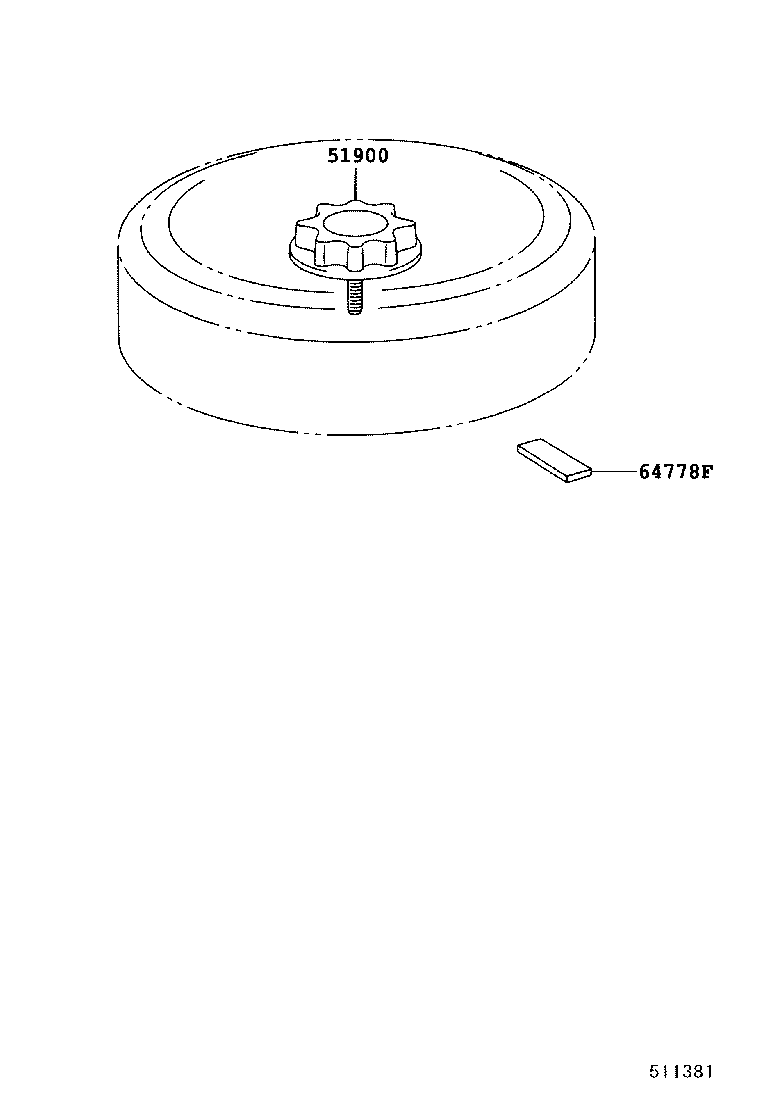 64778-52120 PROTECTOR, SPARE WHEEL product image