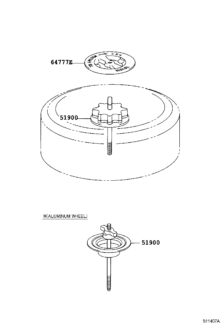 51900-33130 CARRIER ASSY, SPARE WHEEL product image