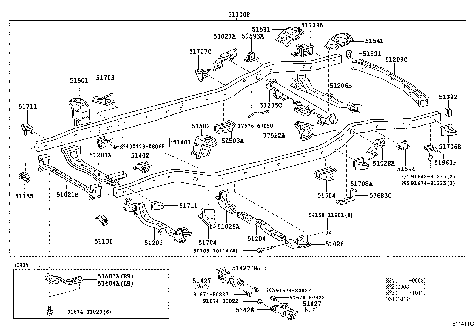Toyota 51001-35A71 FRAME SUB-ASSY