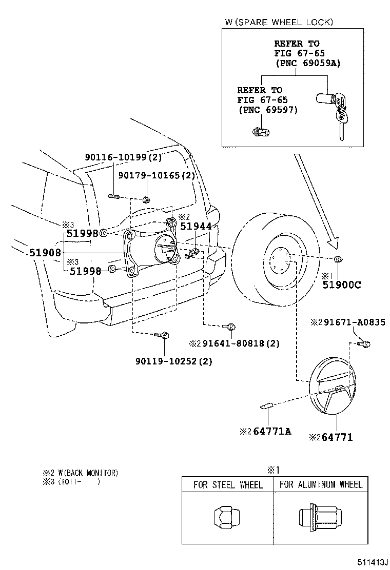 Toyota 51908-35030 BRACKET SUB-ASSY, SPARE WHEEL CARRIER