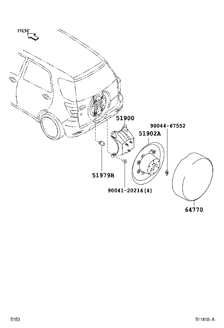 51902-B4010 COVER SUB-ASSY, SPARE WHEEL product image