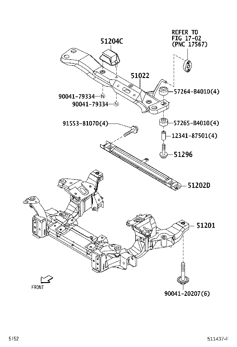 51210-B4010 CROSSMEMBER SUB-ASSY, FRONT SUSPENSION product image