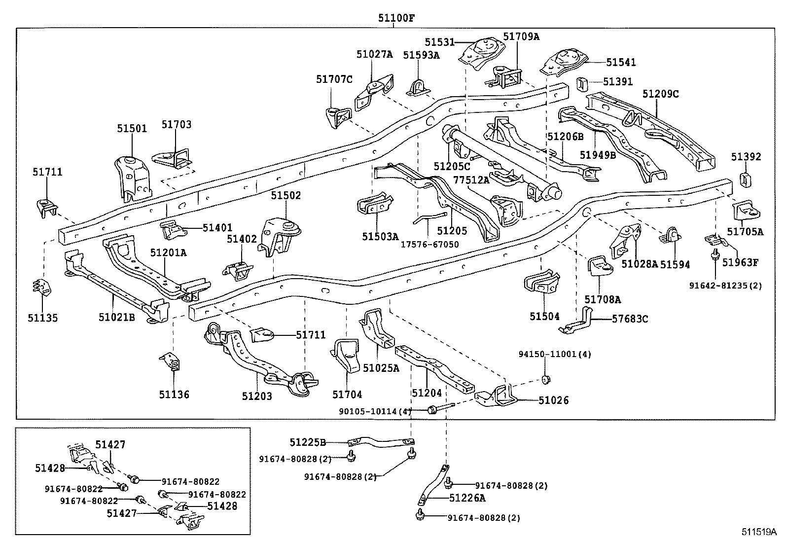 51001-6B400 FRAME SUB-ASSY product image